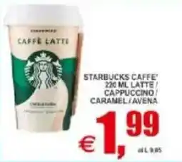 Pewex Starbucks caffe' latte/ cappuccino caramel/avena offerta