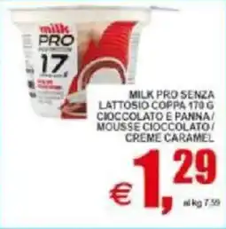 Pewex Milk pro senza lattosio coppa cioccolato e panna mousse cioccolato/ creme caramel offerta
