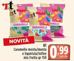 Rossotono Carrefour RT Caramelle menta/menta e liquirizia/toffee mix frutta offerta