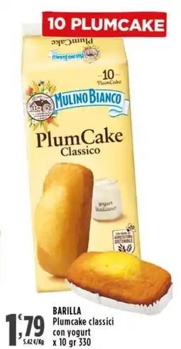 Rossotono Carrefour BARILLA Plumcake classici con yogurt offerta