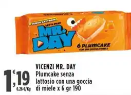 Rossotono Carrefour VICENZI MR. DAY Plumcake senza lattosio con una goccia di miele offerta