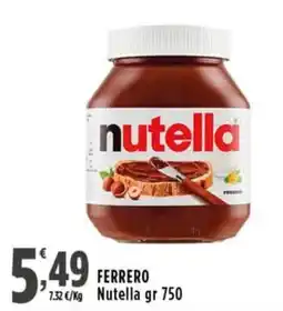 Rossotono Carrefour FERRERO Nutella offerta