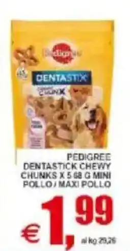 Pewex Pedigree dentastick chewy chunks x 5, mini pollo/maxi pollo offerta