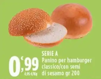 Rossotono Carrefour SERIE A Panino per hamburger classico/con semi di sesamo offerta