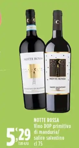 Rossotono Carrefour NOTTE ROSSA Vino DOP primitivo di manduria/ salice salentino offerta