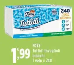 Rossotono Carrefour FOXY Tuttidi tovaglioli bianchi offerta