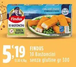 Rossotono Carrefour FINDUS 10 Bastoncini senza glutine offerta