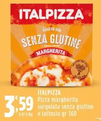 Rossotono Carrefour ITALPIZZA Pizza margherita surgelata senza glutine e lattosio offerta