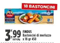 Rossotono Carrefour FINDUS Bastoncini di merluzzo offerta