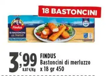 Rossotono Carrefour FINDUS Bastoncini di merluzzo offerta
