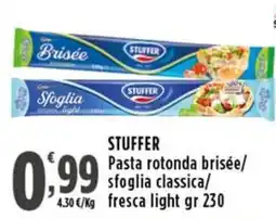 Rossotono Carrefour STUFFER Pasta rotonda brisée/ sfoglia classica/ fresca light offerta