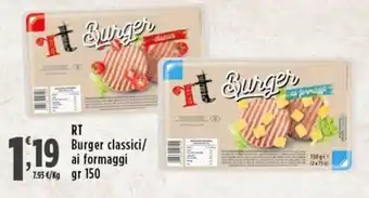 Rossotono Carrefour RT Burger classici/ ai formaggi offerta