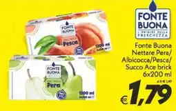 Iper Super Conveniente Fonte Buona Nettare Pera/ Albicocca/Pesca/ Succo Ace brick offerta