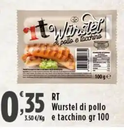 Rossotono Carrefour RT Wurstel di pollo e tacchino offerta
