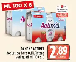 Rossotono Carrefour DANONE ACTIMEL Yogurt da bere 0,1%/intero offerta
