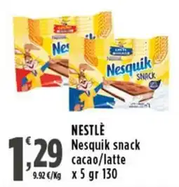 Rossotono Carrefour NESTLÉ Nesquik snack cacao/latte offerta