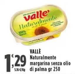 Rossotono Carrefour VALLÈ Naturalmente margarina senza olio di palma offerta