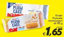Iper Super Conveniente Kinder Plumcake carota/yogurt x6 offerta