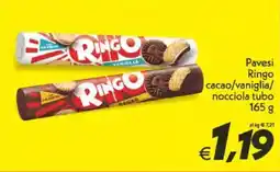 Iper Super Conveniente Pavesi Ringo cacao/vaniglia/ nocciola tubo offerta