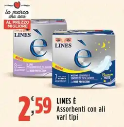 Rossotono Carrefour LINES È Assorbenti con ali offerta