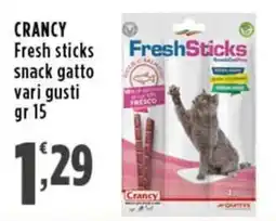 Rossotono Carrefour CRANCY Fresh sticks snack gatto offerta