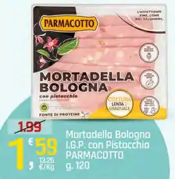 Supermercati Dok Mortadella Bologna I.G.P. con Pistacchio PARMACOTTO offerta