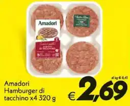 Iper Super Conveniente Amadori Hamburger di tacchino x4 offerta