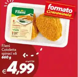 Iper Super Conveniente Fileni Cotoletta spinaci x6 offerta