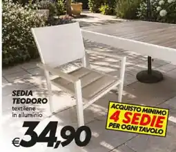 Iper Super Conveniente Sedia teodoro textilene in alluminio offerta
