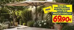 Iper Super Conveniente Green hour Potenza ombrellone da giardino no snodo naturale 4 mt offerta