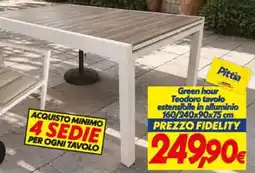 Iper Super Conveniente Green hour Teodoro tavolo estensibile in alluminio offerta