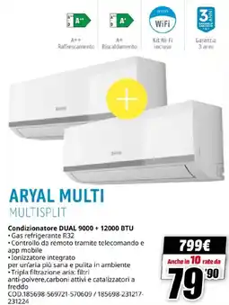 MediaWorld OLIMPIA SPLENDID Condizionatore DUAL 9000 + 12000 BTU offerta