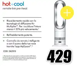 MediaWorld dyson hot+cool remote link pre-heat offerta