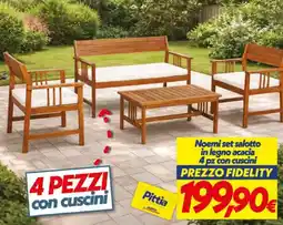 Iper Super Conveniente Noemi set salotto in legno acacia offerta