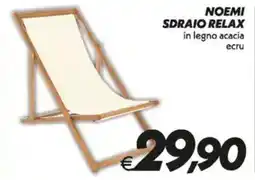 Iper Super Conveniente Noemi sdraio relax in legno acacia ecru offerta
