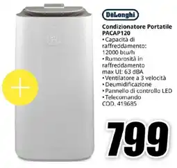 MediaWorld DeLonghi Condizionatore Portatile PACAP120 offerta