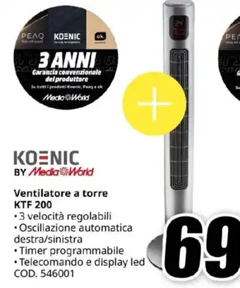 KOENIC Ventilatore a torre KTF 200