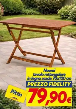Iper Super Conveniente Noemi tavolo rettangolare in legno acacia offerta