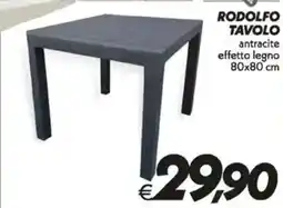 Iper Super Conveniente Rodolfo tavolo antracite effetto legno offerta