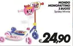 Iper Super Conveniente Mondo monopattino 3 ruote spidey, minnie offerta