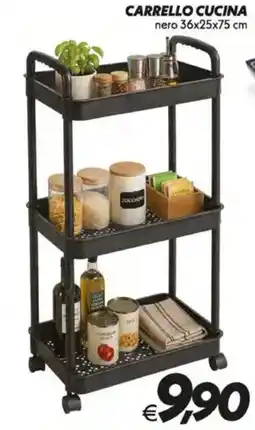Iper Super Conveniente Carrello cucina nero offerta