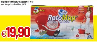 Famila Super5 RotoMop 360° Kit Secchio+ Mop con frange in microfibra 100% offerta