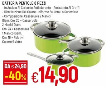 Famila Batteria Pentole 6 Pezzi offerta