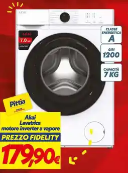 Iper Super Conveniente Akai Lavatrice motore inverter a vapore offerta