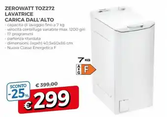 Famila Zerowatt TOZ272 Lavatrice Carica Dall'Alto offerta