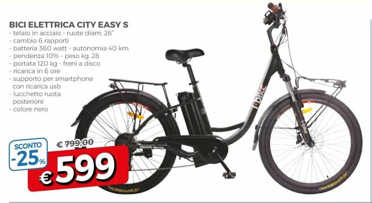 Bici Elettrica City Easy S offerta di Famila