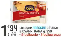 Supermercati Dok Lasagne FRESCHE all'Uovo GIOVANNI RANA offerta