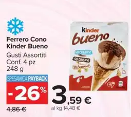 Carrefour Ferrero Cono Kinder Bueno offerta