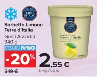 Carrefour Sorbetto Limone Terre d’Italia offerta