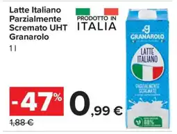 Carrefour Latte Italiano Parzialmente Scremato UHT Granarolo offerta